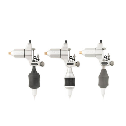 Peak Ara Adjustable Slider Tattoo Machine — Silver  (various grips)