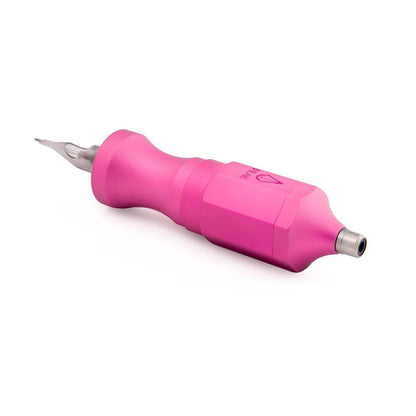 Peak Matrix Pen Rotary Tattoo Machine — Pink — Back View with Grip