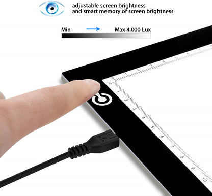 110v-120v Ultra Thin Tattoo Light Box for Tracing - Smart Memory of Screen Brightness Demo