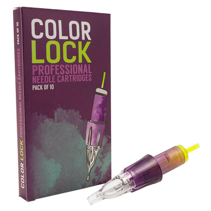 Color Lock Tattoo Needle Cartridges | Open Tip | Box of 10 - Monster Steel