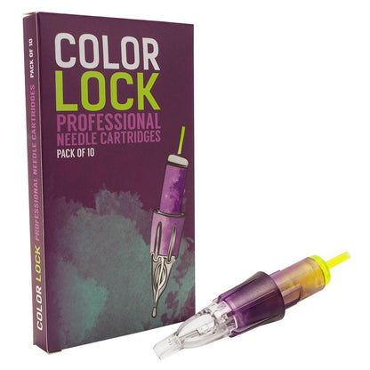Color Lock Tattoo Needle Cartridges | Open Tip | Box of 10 - Monster Steel