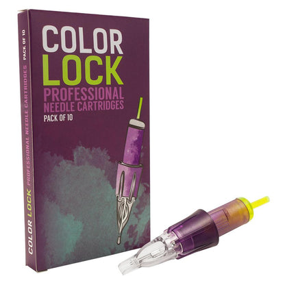 Color Lock Tattoo Needle Cartridges | Open Tip | Box of 10 - Monster Steel