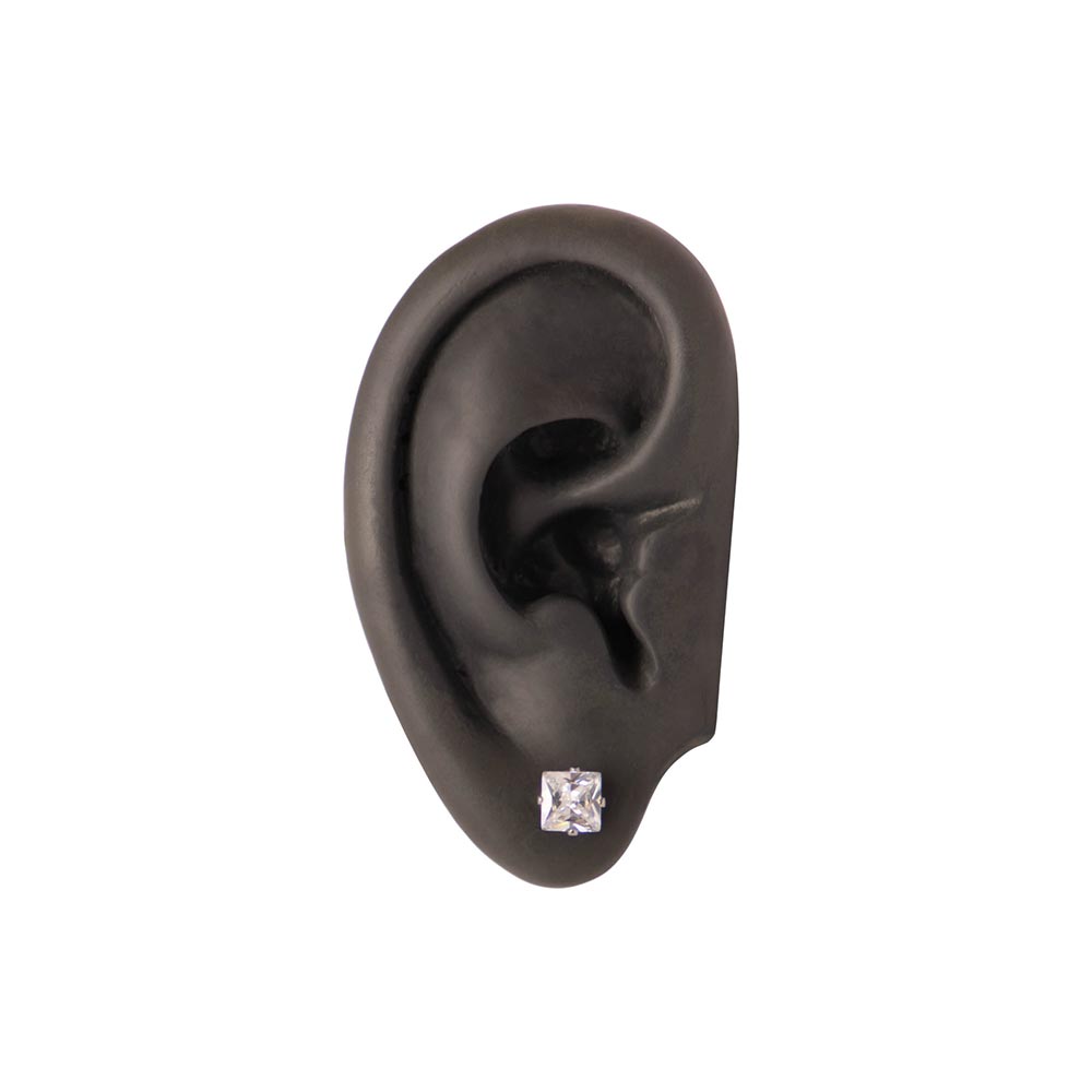 Pair | SQUARE CZ Stud Prong Set BLING Earrings