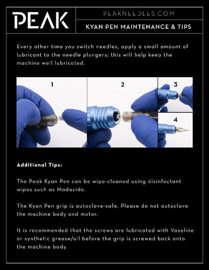 Peak Kyan Pen Rotary Tattoo Machine - Blue - Monster Steel