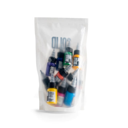 12 Color Mini Travel Set - Solid Ink - 1/2oz Bottles - Monster Steel