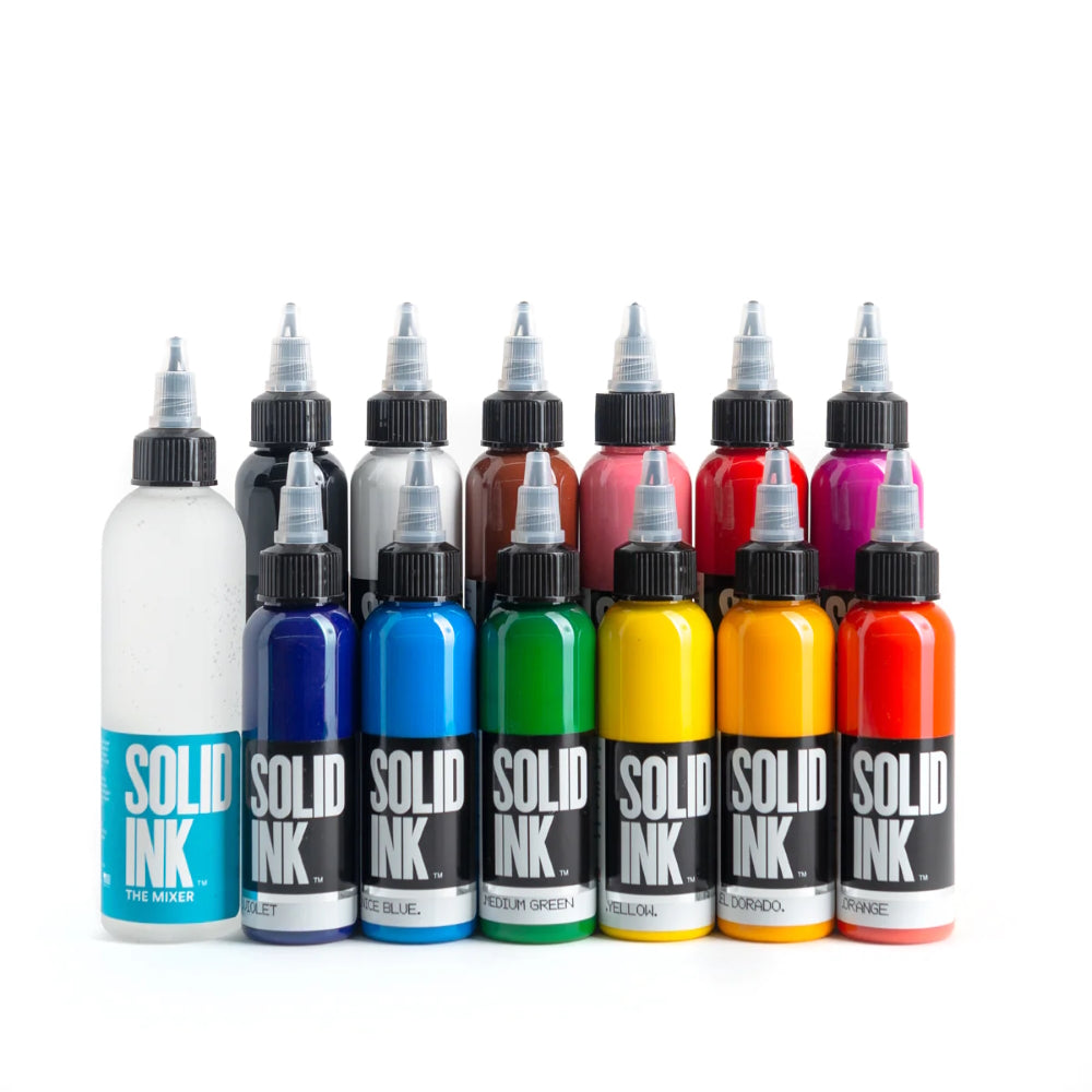 12 Color Spectrum Set - Solid Ink - 1oz Bottles