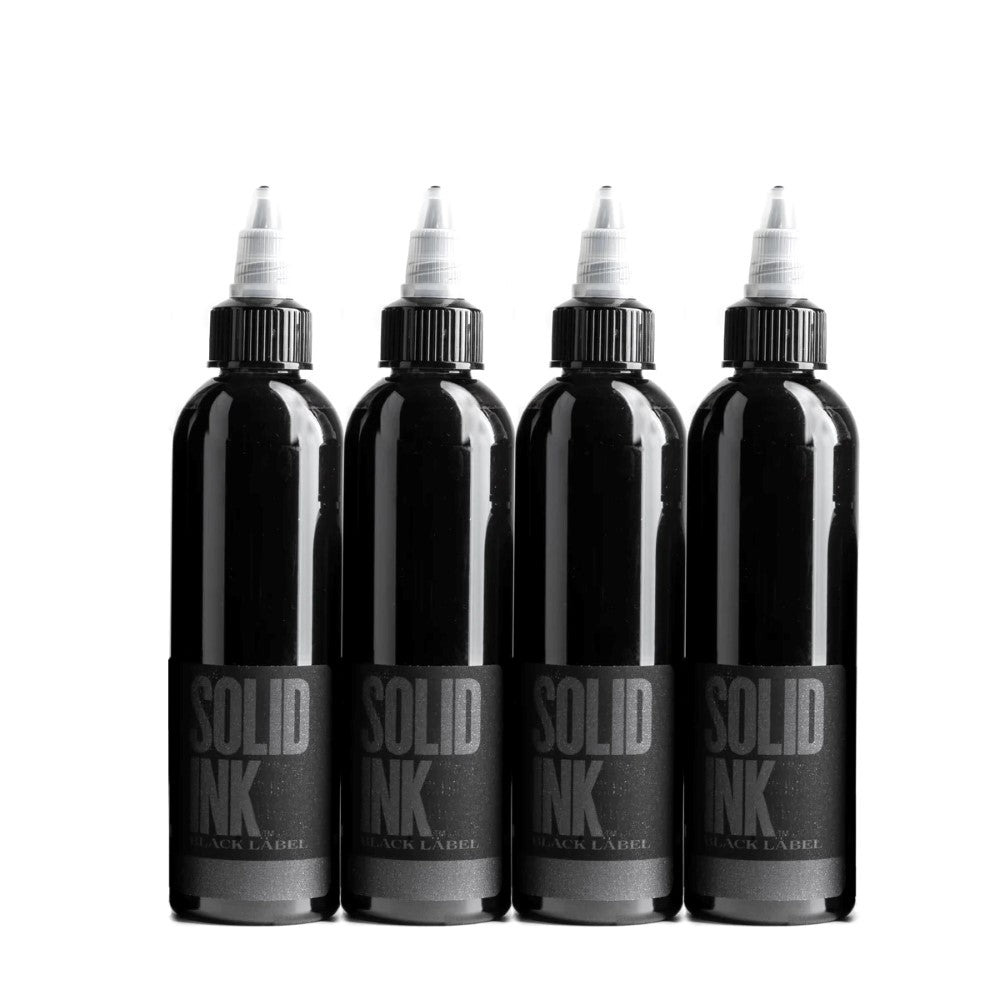 Black Label 4 Bottle Grey Wash Set - Solid Ink - 1oz Bottles