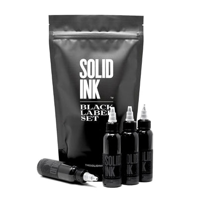 Black Label 4 Bottle Grey Wash Set - Solid Ink - 1oz Bottles - Monster Steel