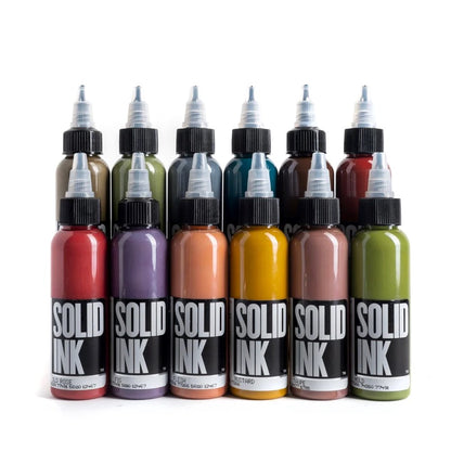 Opaque 12 Color Set - Solid Ink Tattoo Ink - 1oz Bottles