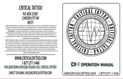 Critical Tattoo - CX-1 Generation 2 - Micro Power Unit Black Power Supply - Monster Steel
