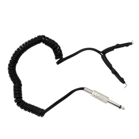 Single | Generic |Coil Cord Clip Cord | Black | 1/4" inch phono Plug