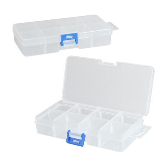 8 Compartment Clear Storage Box for Tattoo & Piercing Parts